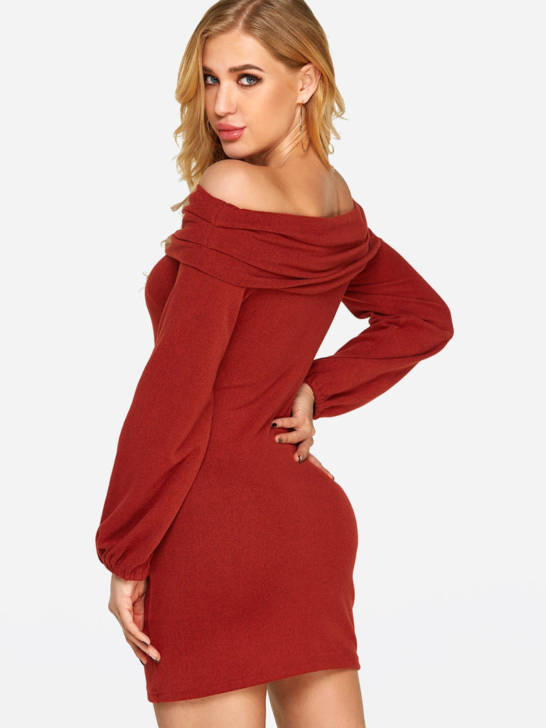 Womens Red Off The Shoulder Dresses