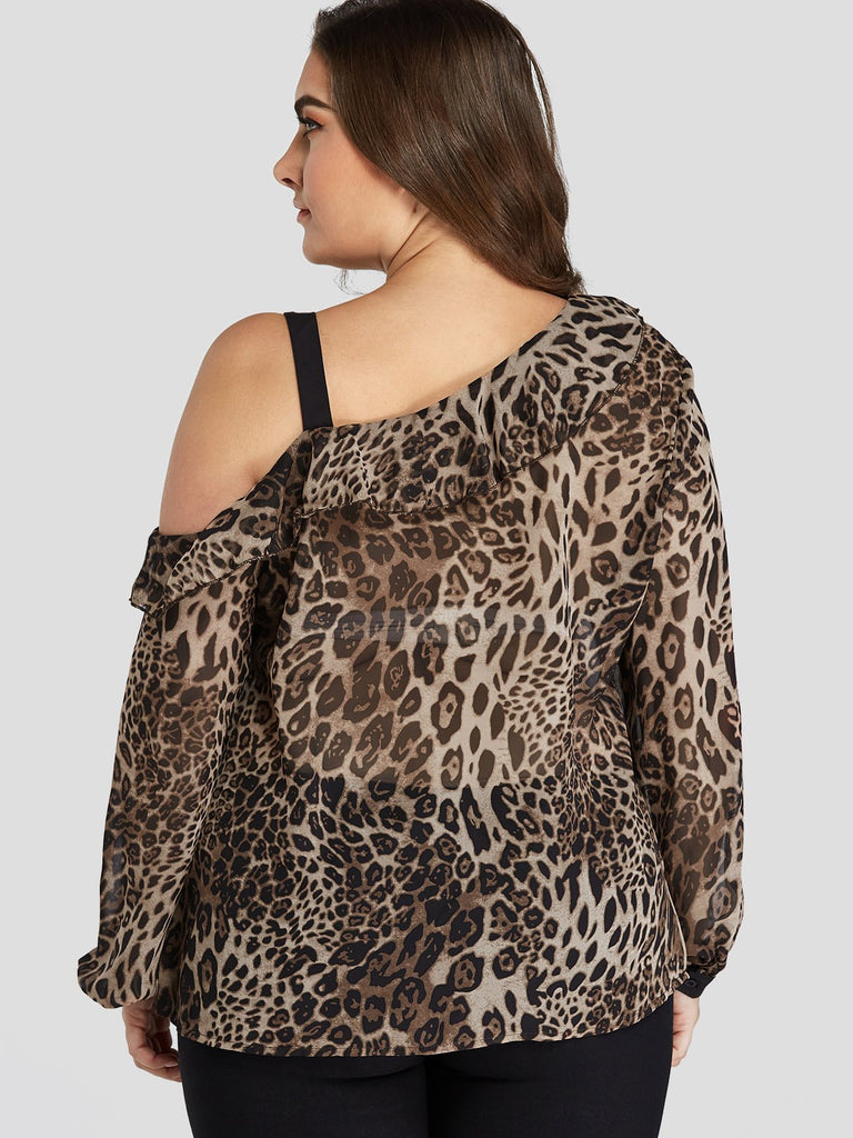 Womens Leopard Plus Size Tops