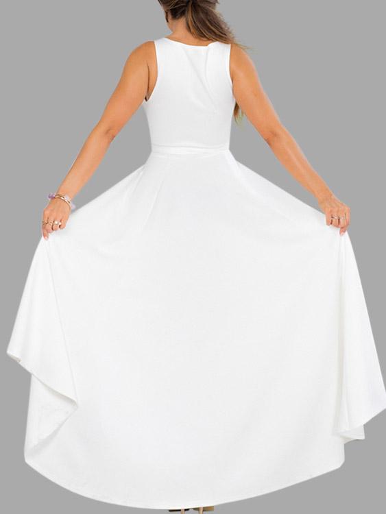 Womens White V-Neck Dresses