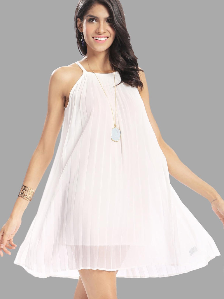 White Sleeveless Mini Dresses