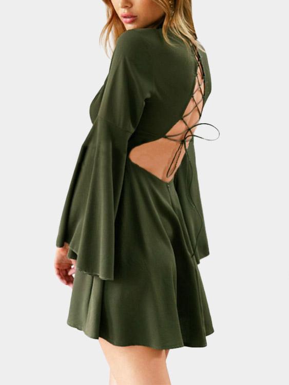 Womens Army Green Mini Dresses