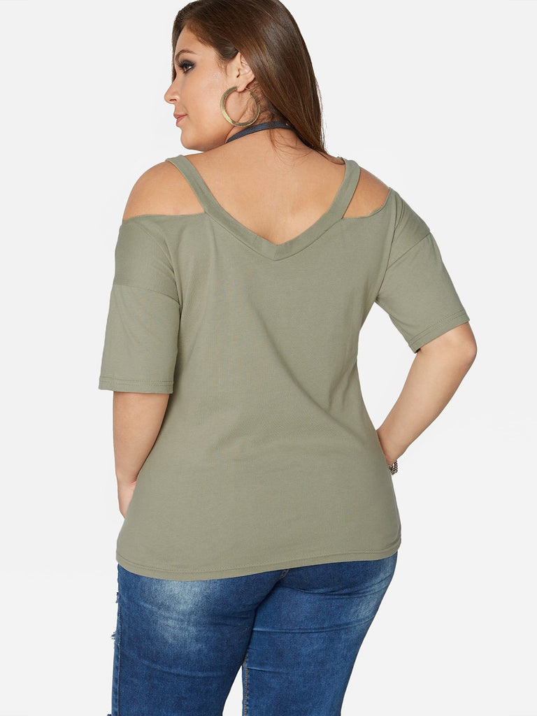 Womens Green Plus Size Tops