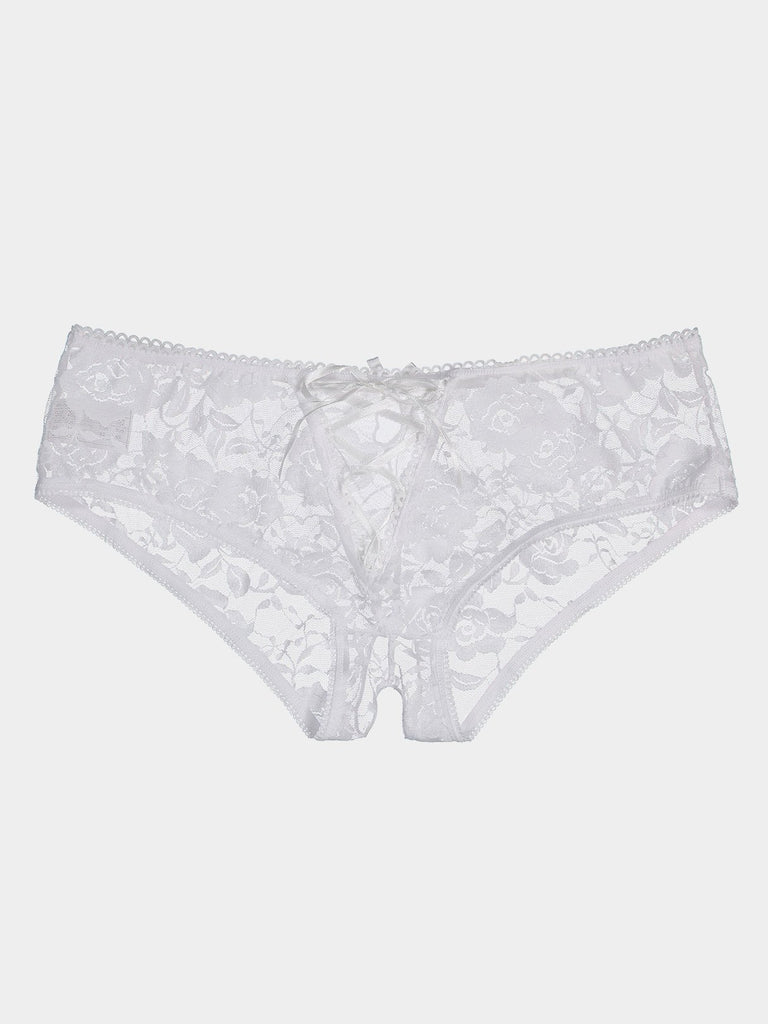 Plain Lace Bowknot Plus Size Intimates
