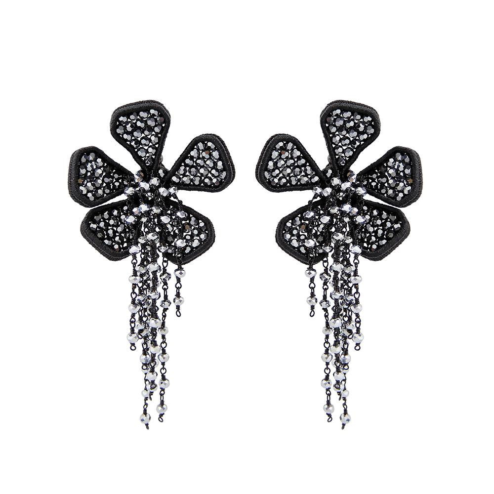 Floral Tassel Handmade Earrings With Gothic Jewellery