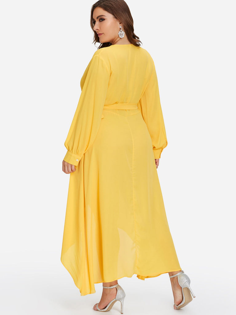 Womens Yellow Plus Size Dresses