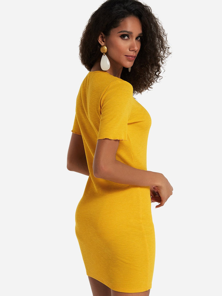 Womens Yellow Bodycon Dresses