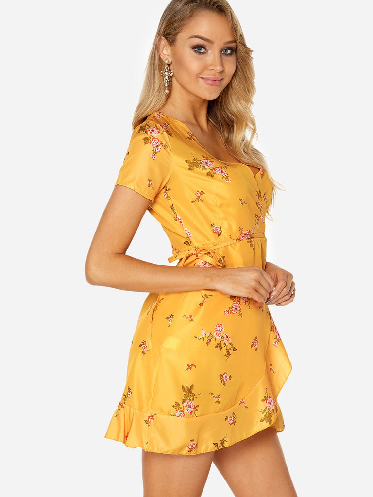 Ladies Yellow Mini Dresses