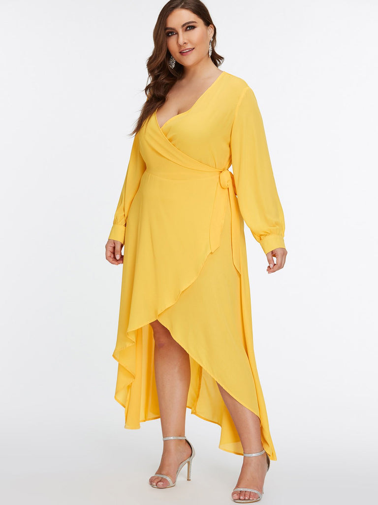 Ladies Yellow Plus Size Dresses