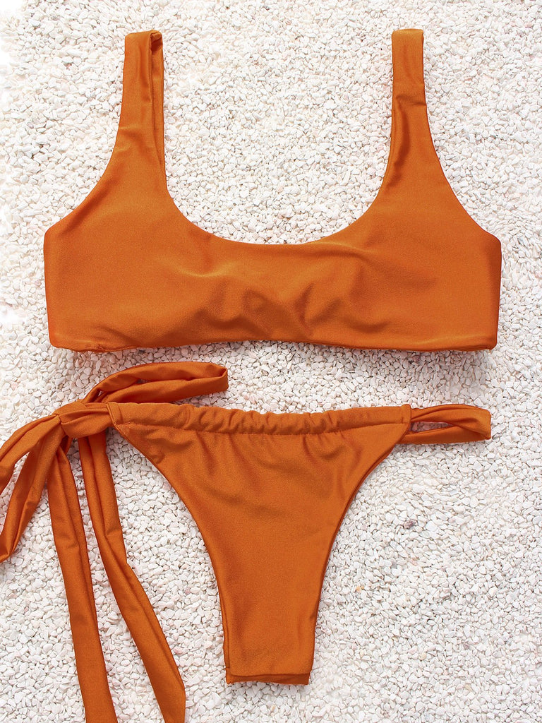 Womens Orange Bikinis