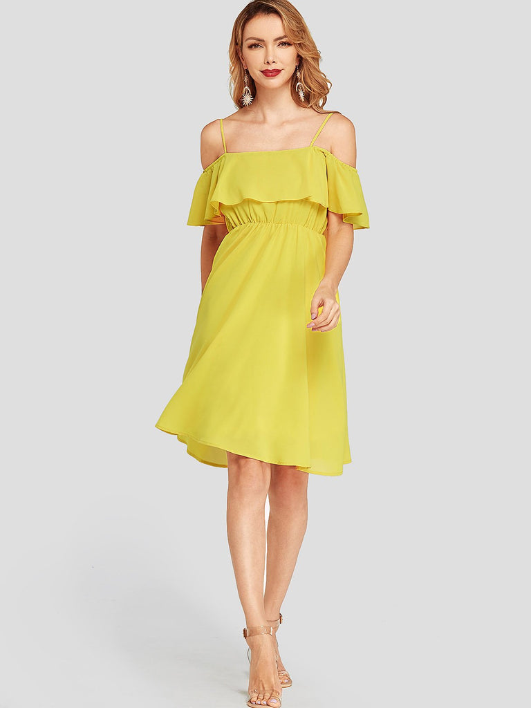 Womens Yellow Casual Dresses