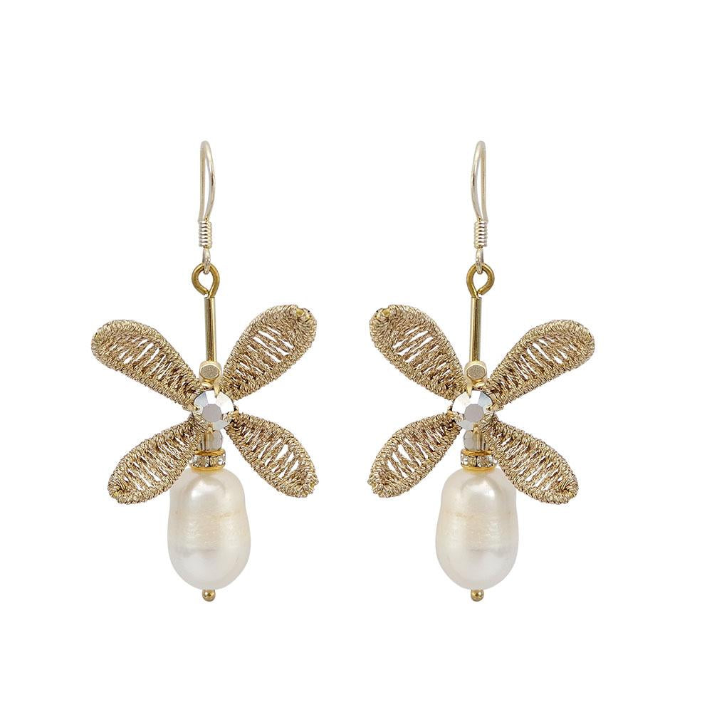 Pearl Weaved Handmade Earrings Roaring 19S Jewelry