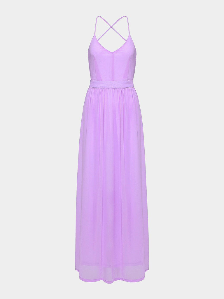 Purple Spaghetti Strap Maxi Dress