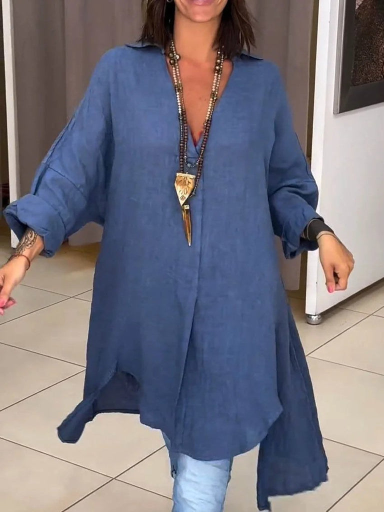 Loose Long Sleeve Shirt Collar Ombre Fashion Regular Shirt