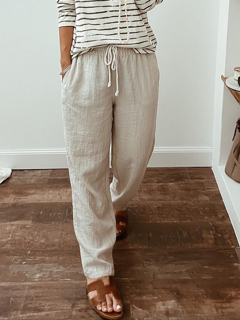 Fashion Plain Loose Long Pants