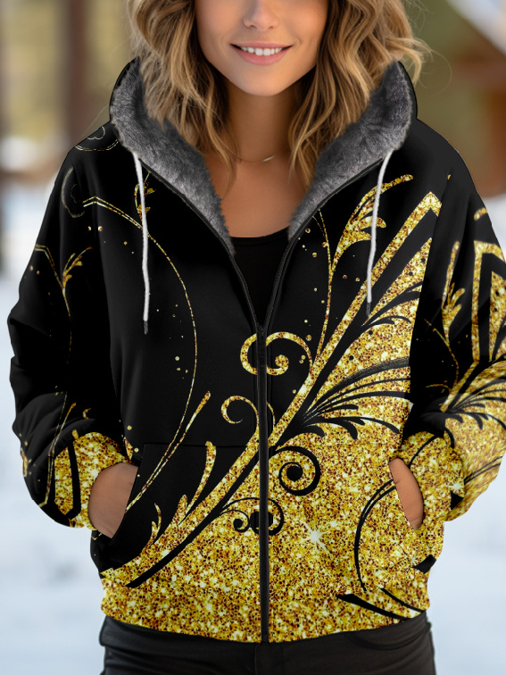 Loose Hoodie Long Sleeve Abstract Fashion Regular Jacket