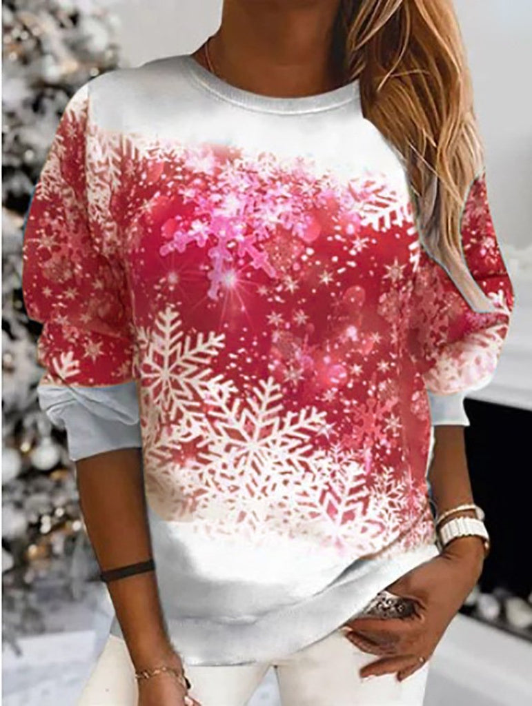 Casual Long Sleeve Hoodie Christmas Fashion Regular Sweatshirt