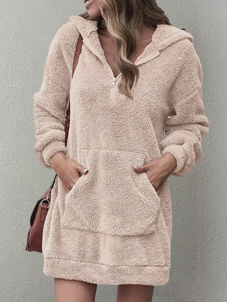 Fashion Long Sleeve Hoodie Floral Short Dress