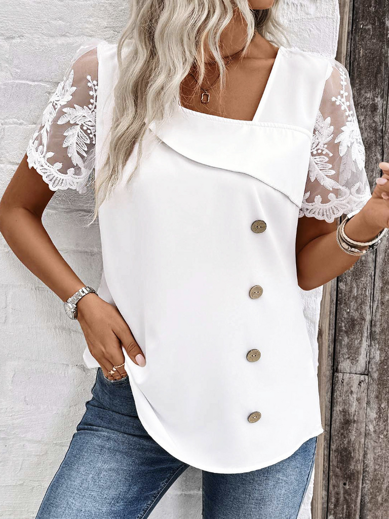 Fashion Short Sleeve Dragonfly Loose Regular T-Shirt