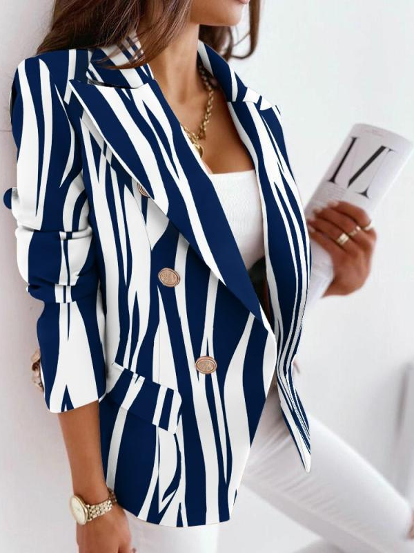 Loose Lapel Collar Long Sleeve Floral Fashion Regular Blazers
