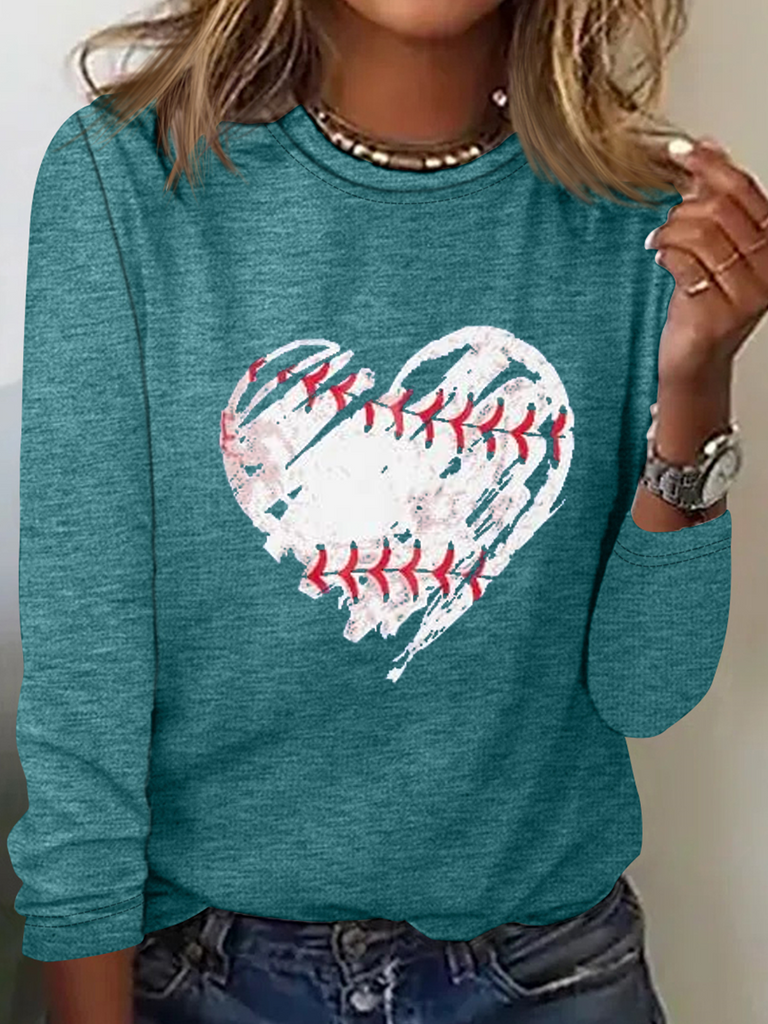 Crew Neck Long Sleeve Christmas Fashion Regular Blouses