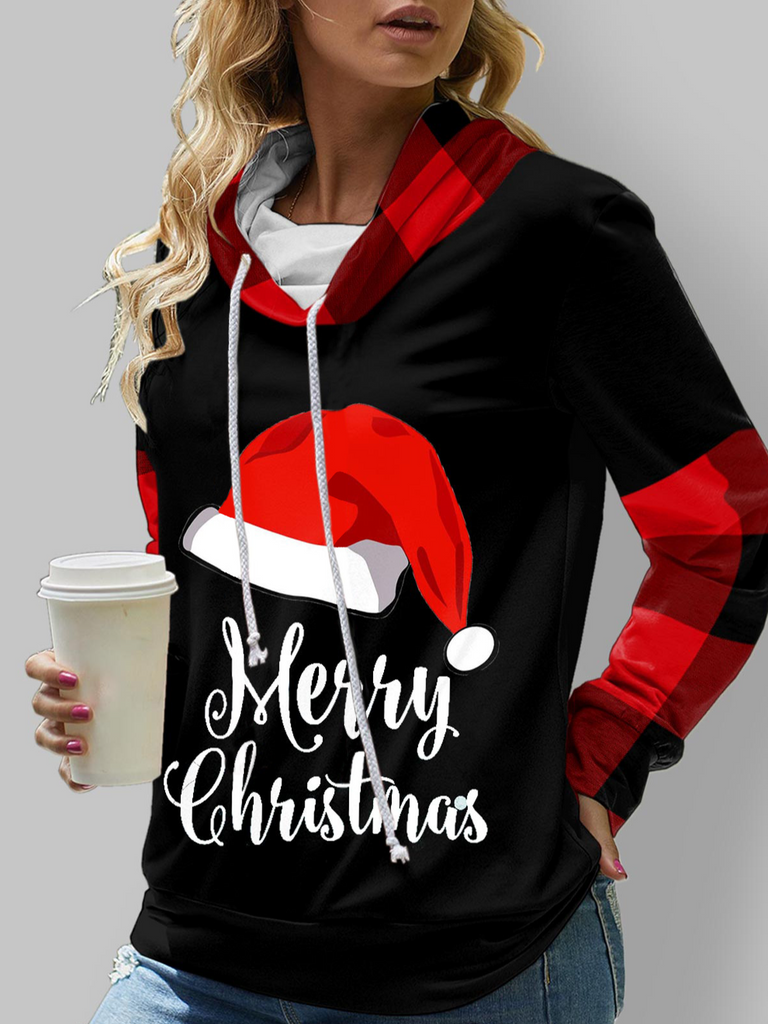 Casual Long Sleeve Hoodie Christmas Zipper Fashion Regular Sweatshirt