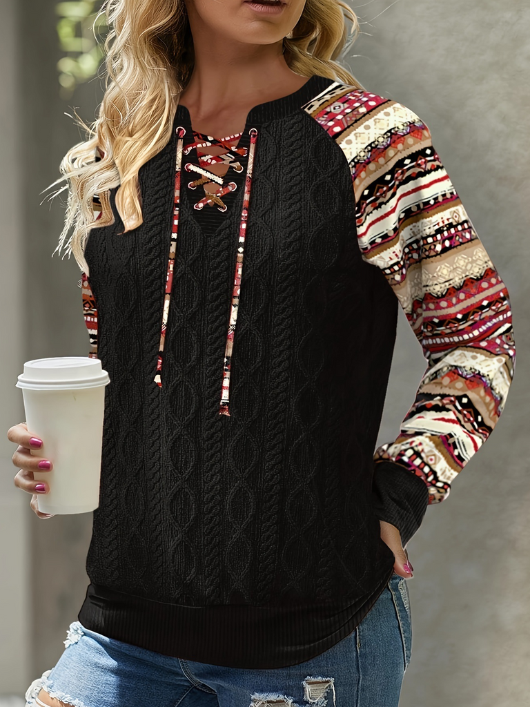 Casual Long Sleeve Ethnic Fashion Regular Sweatshirt