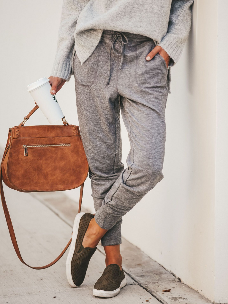 Fashion Plain Loose Long Pants