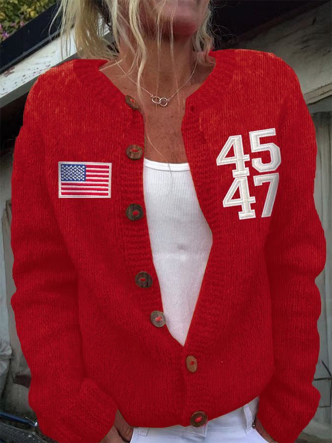 Crew Neck Long Sleeve Floral Fashion Regular Cardigan