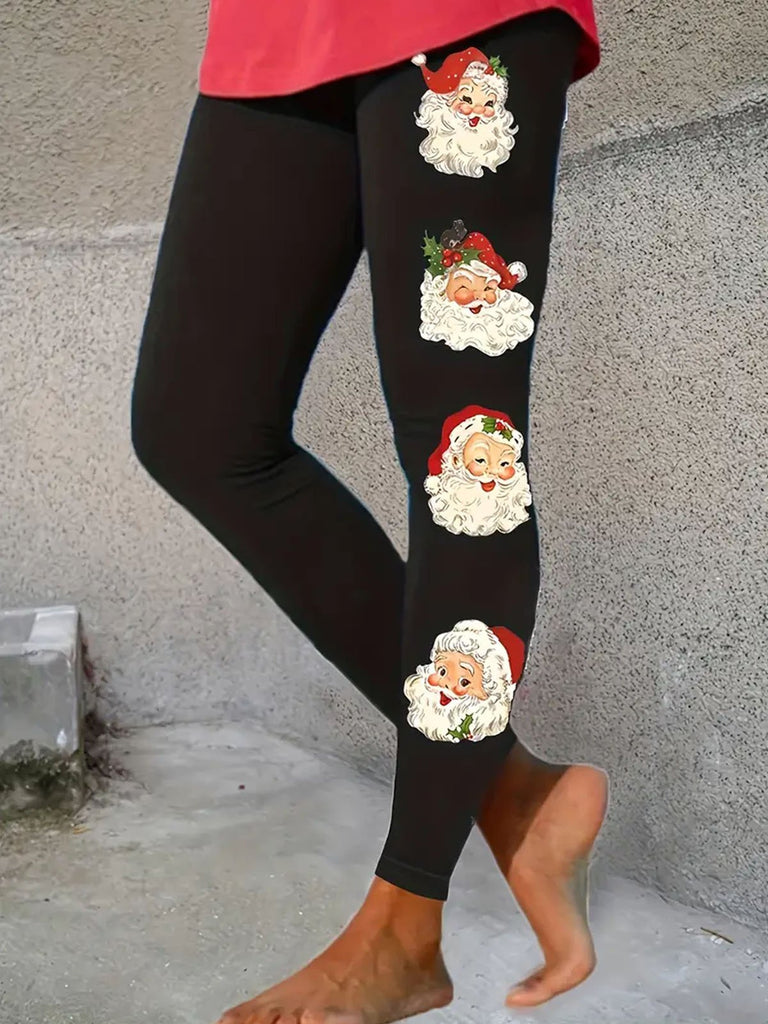 Fashion Santa Claus Tight Long Leggings