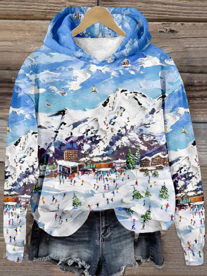 Casual Long Sleeve Hoodie Christmas Zipper Fashion Regular Sweatshirt