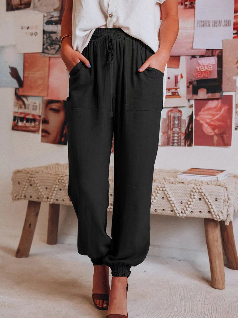 Fashion Plain Loose Long Pants