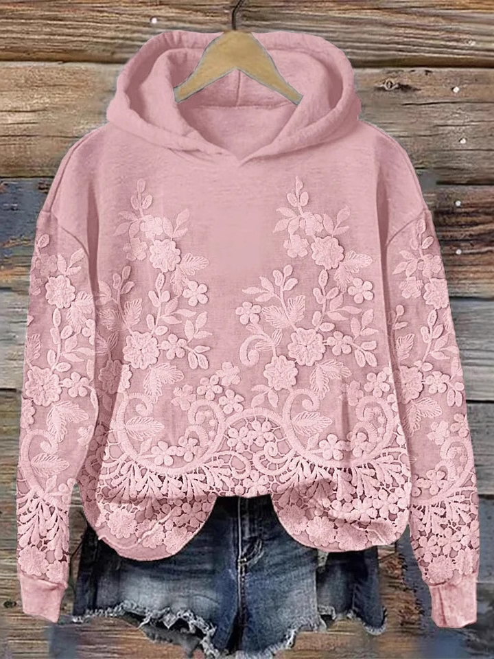Fashion Long Sleeve Hoodie Floral Casual Regular Sweatshirt