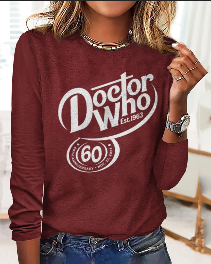 Crew Neck Long Sleeve Plaid Vintage Regular T-Shirt