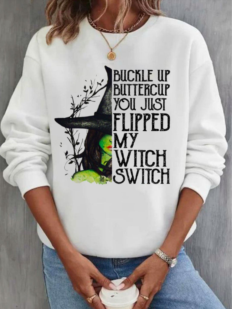 Casual Crew Neck Long Sleeve Text Letters Fashion Regular Sweatshirt