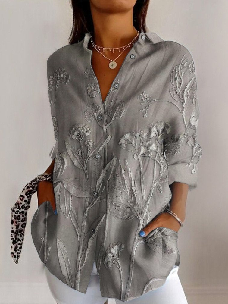 Long Sleeve Shirt Collar Geometric Fashion Regular Shirt
