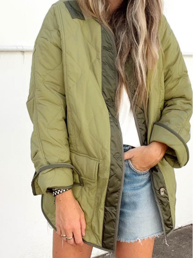 Loose Crew Neck Long Sleeve Plain Fashion Regular Coat