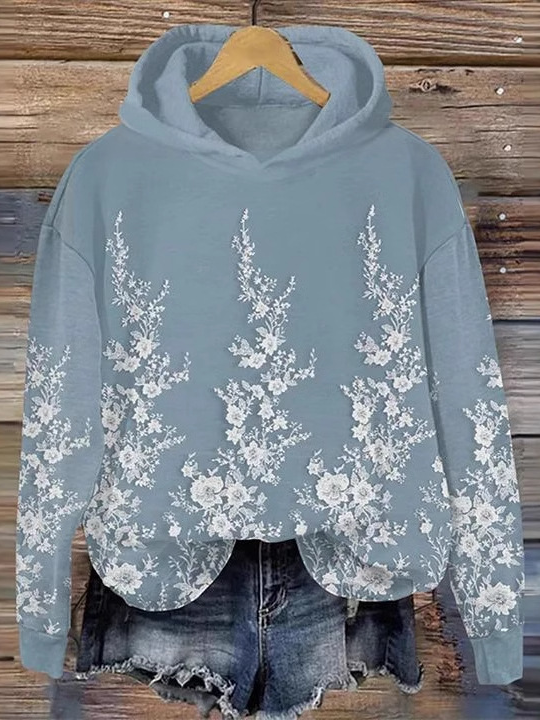 Fashion Long Sleeve Hoodie Floral Animal Casual Regular Sweatshirt