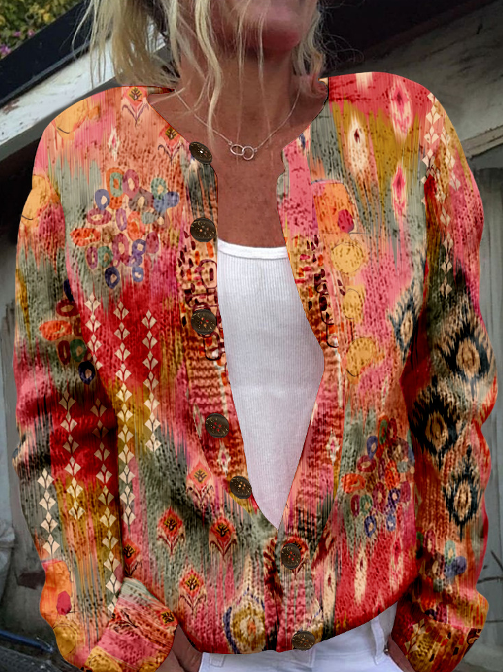 Loose Hoodie Long Sleeve Ethnic Fashion Regular Jacket