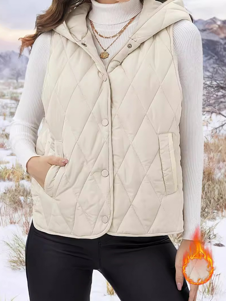 Loose Hooded Sleeveless Plain Fashion Regular Vest