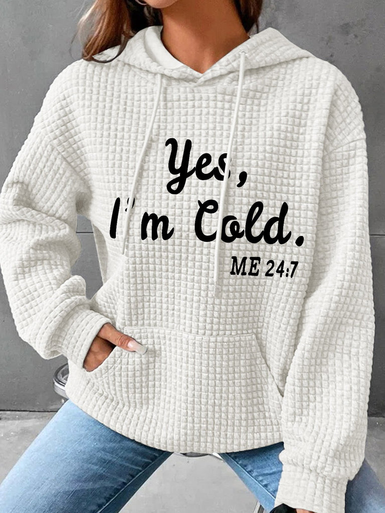 Fashion Long Sleeve Hoodie Text Letters Casual Regular Hoodie