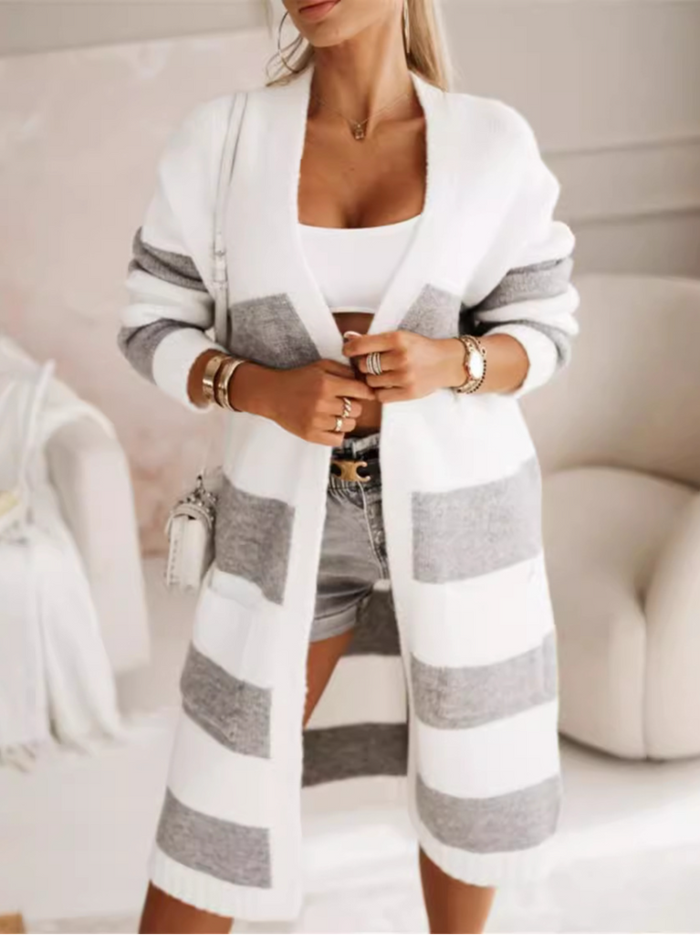 Fashion Long Sleeve Striped Loose Regular Sweater