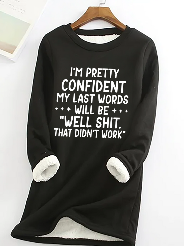Crew Neck Long Sleeve Text Letters Casual Regular Sweatshirt