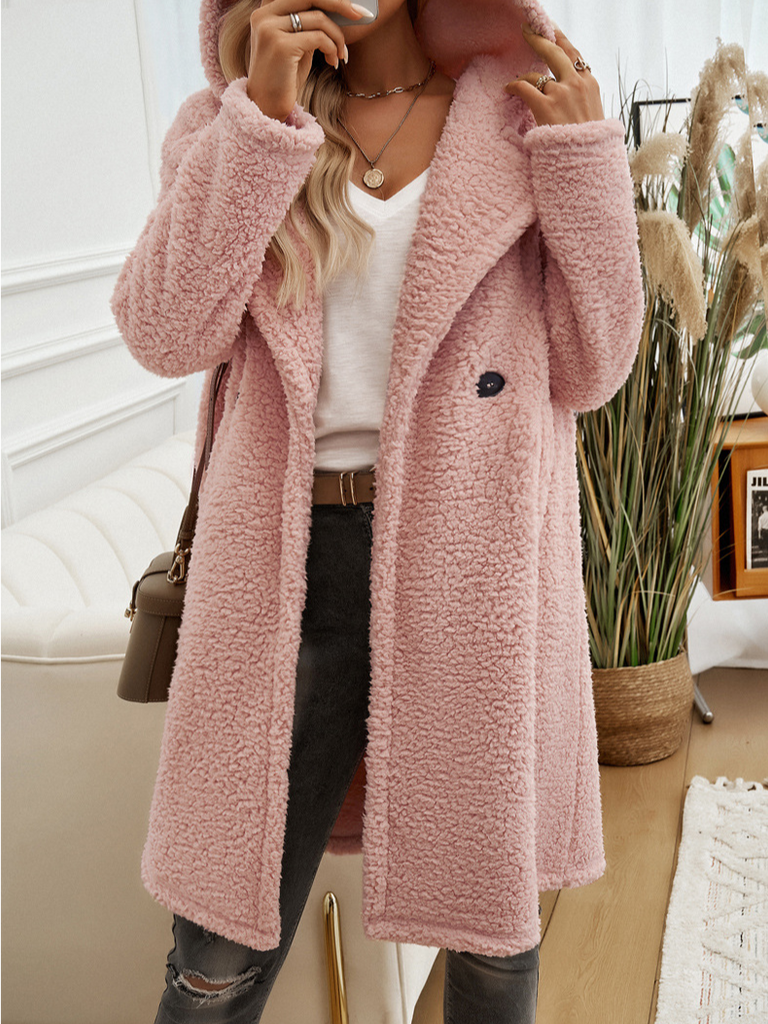 Loose Hoodie Long Sleeve Plain Fashion Regular Coat
