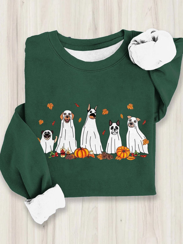 Fashion Crew Neck Long Sleeve Halloween Casual Regular T-Shirt