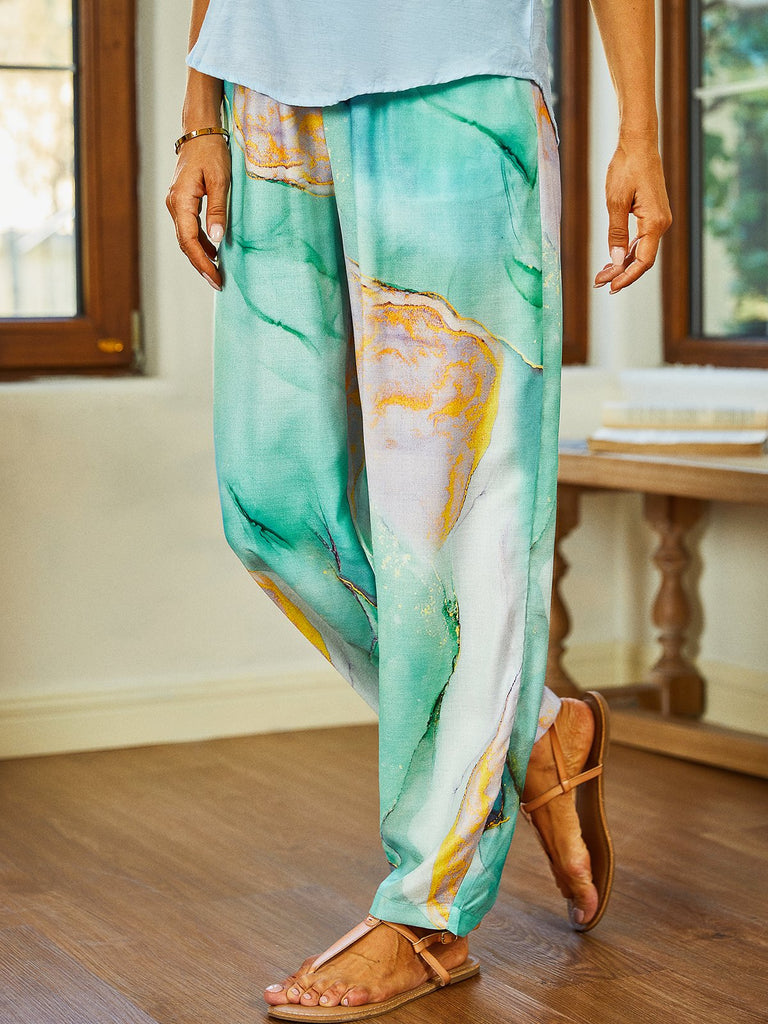 Fashion Gradient Pattern Loose Long Pants