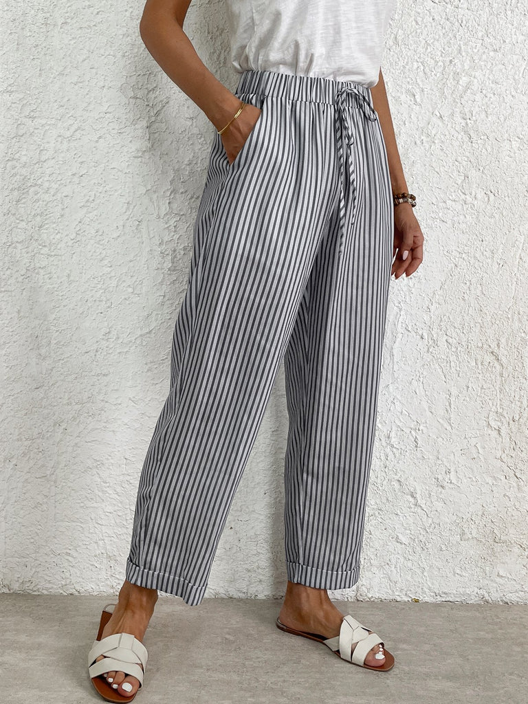 Fashion Striped Loose Long Pants