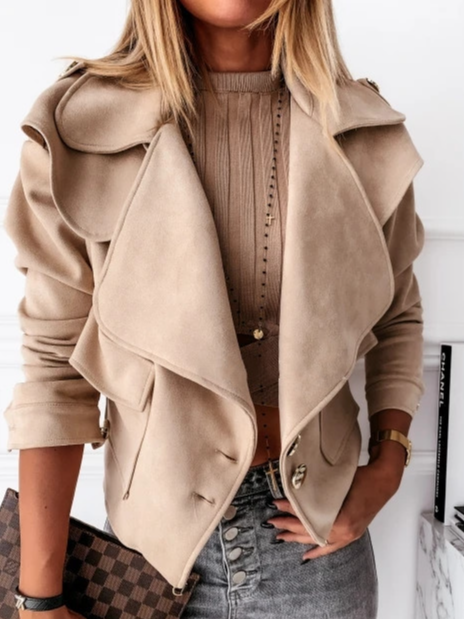 Loose Long Sleeve Plain Fashion Regular Jacket