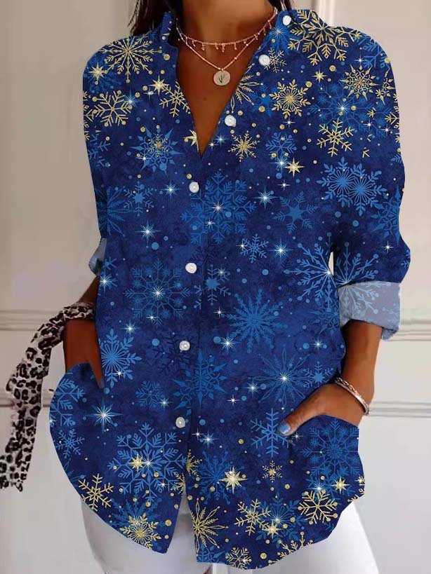 Fashion 3/4 Sleeve Shirt Collar Geometric Regular Shirt