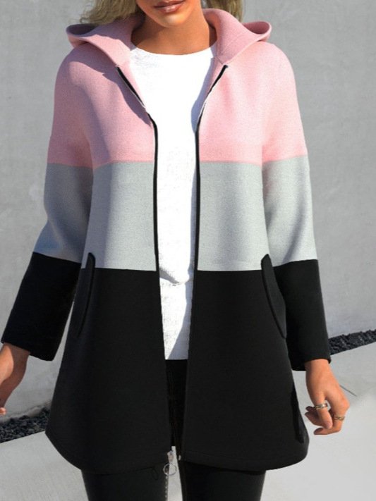 Loose Long Sleeve Striped Fashion Regular Jacket