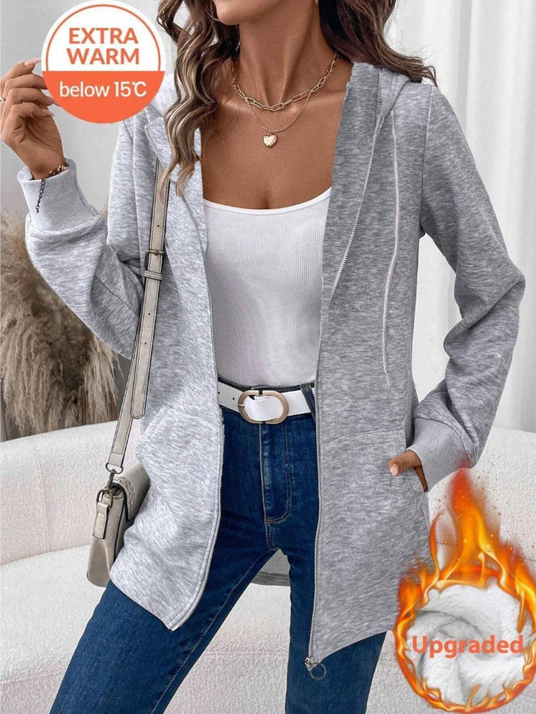 Loose Hoodie Long Sleeve Plain Fashion Regular Jacket